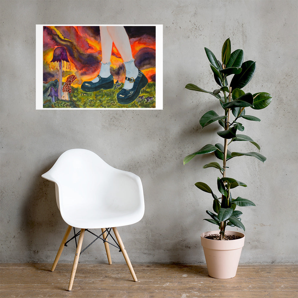 Neon Apocalypse - Shroom Forager - High Quality Art Print
