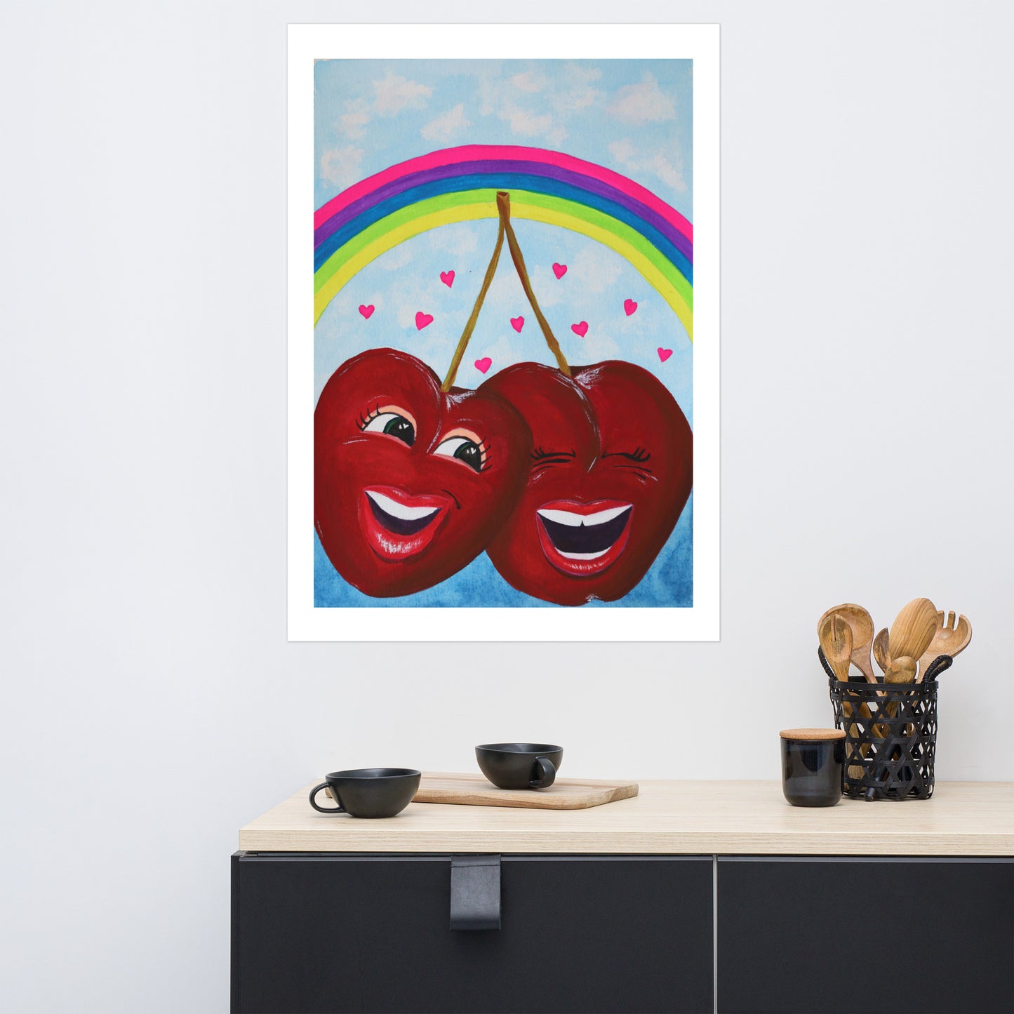 Sapphic Cherries - High Quality Art Print